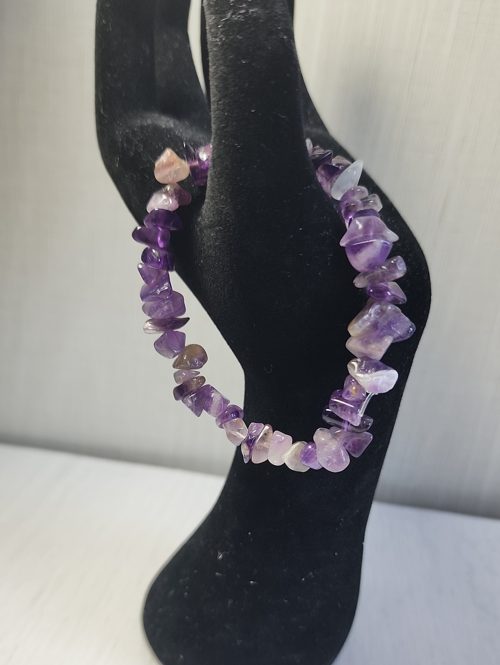 Amethyst Chip Stretch Bracelet - Purple Semi-Precious Stone